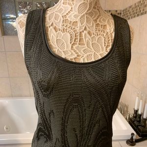 Armani Collezioni Textured Black Tank Top